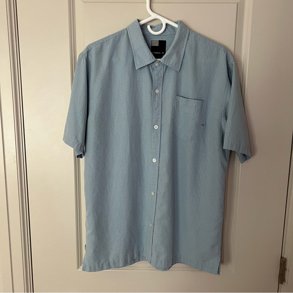 O’Neill mens short sleeve plaid button down shirt | size medium - Picture 7 of 11